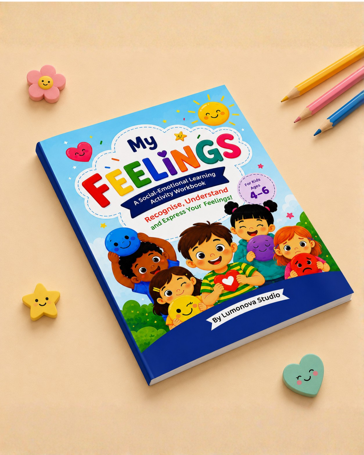 My feeings social emotional learning workbook for kids ages 4-6, cover